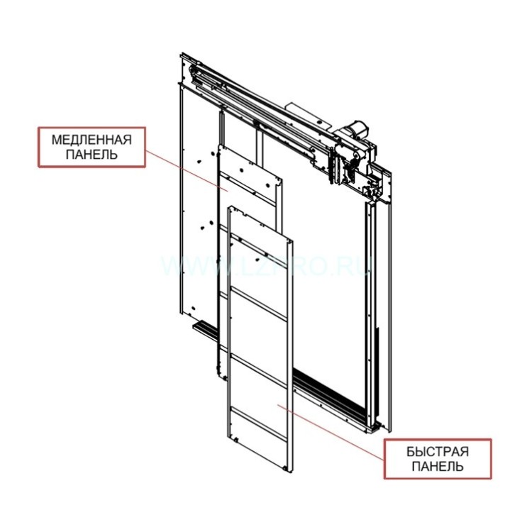 Комплект створок дверей кабины TLD PRIMA-S LH OP-1200 mm Otis