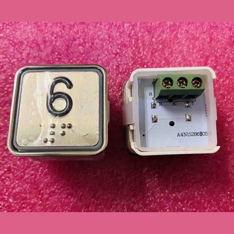 Кнопочный модуль "6" красная подсветка с шрифтом Брайля A4N11286$05 BBP-S303-VMPLM-D-R-06 (KA302W-D-R-06) ЩЛЗ