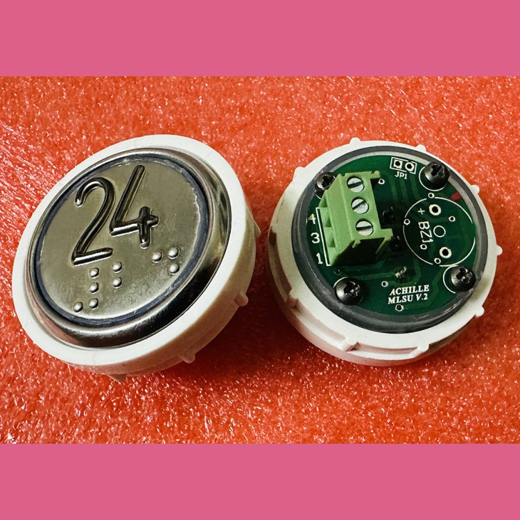 Кнопочный модуль 24 с кодом Брайля, красная подсветка, MLSU, Achille light VEGA