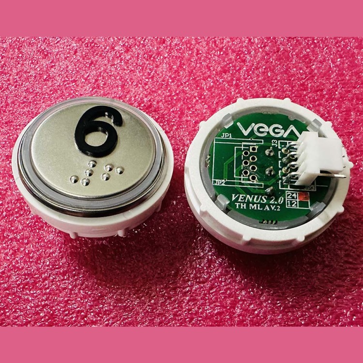 Модуль кнопочный с кодом Брайля красная подсветка MLA разъем AMP "6" Venus Vega