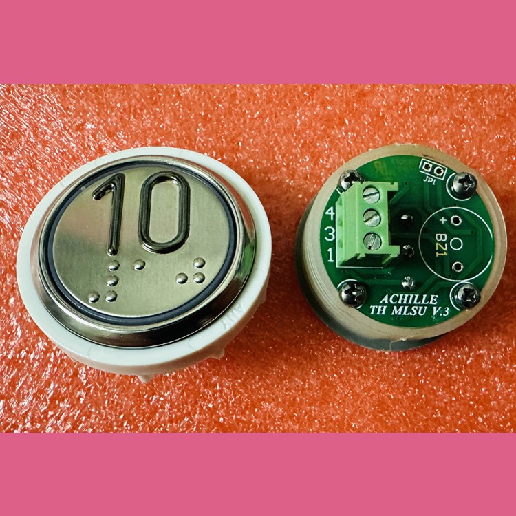 Кнопочный модуль 10 с кодом Брайля, синяя подсветка, MLSU, Achille light VEGA