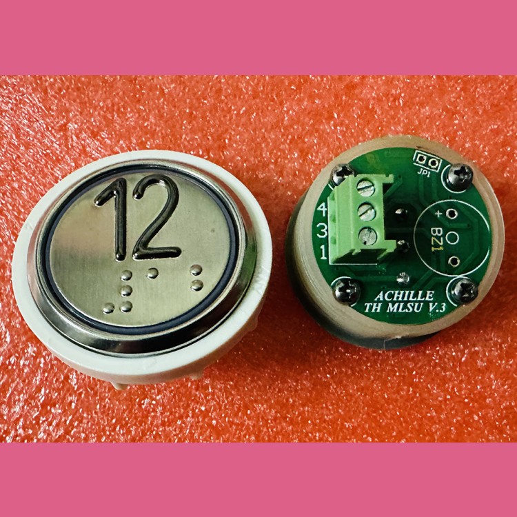 Кнопочный модуль 12 с кодом Брайля, синяя подсветка, MLSU, Achille light VEGA