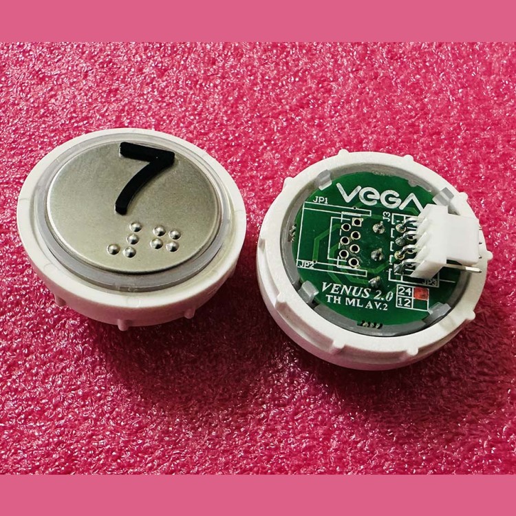 Модуль кнопочный с кодом Брайля красная подсветка MLA разъем AMP "7" Venus Vega