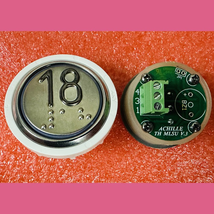 Кнопочный модуль 18 с кодом Брайля, синяя подсветка, MLSU, Achille light VEGA