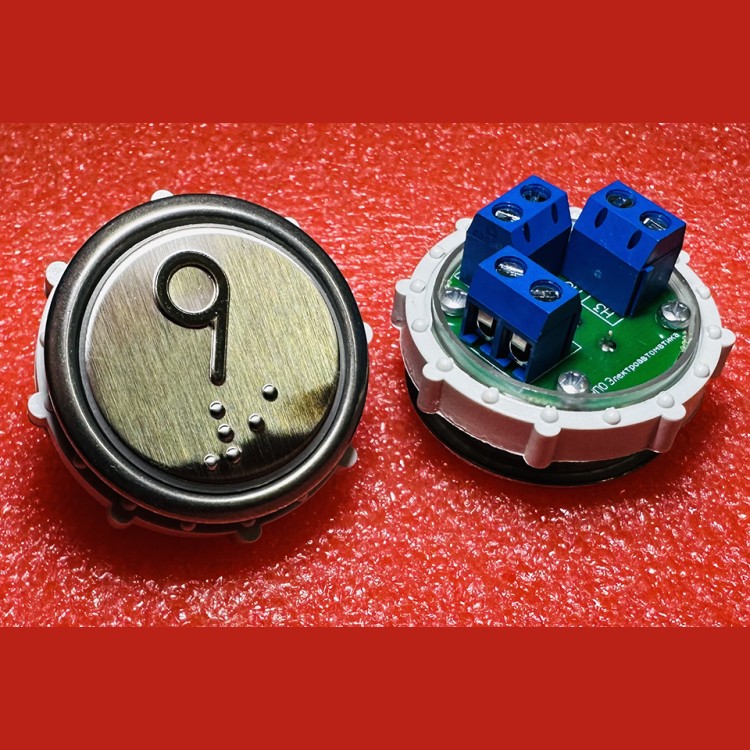 Кнопочный выключатель "9" рельеф код Брайля ВК-32-5Б (схема №1 MLB Vega)