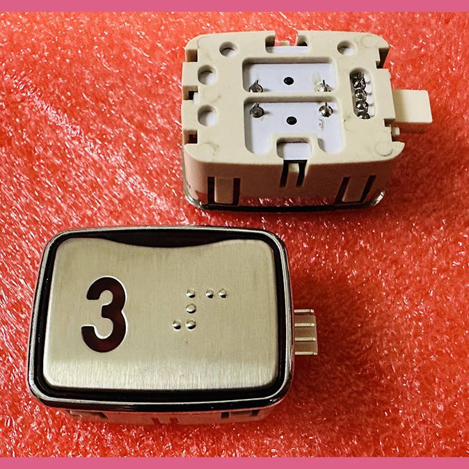 Модуль кнопочный красная подсветка код брайля AK-25B "3" AEN04C049*A Sigma