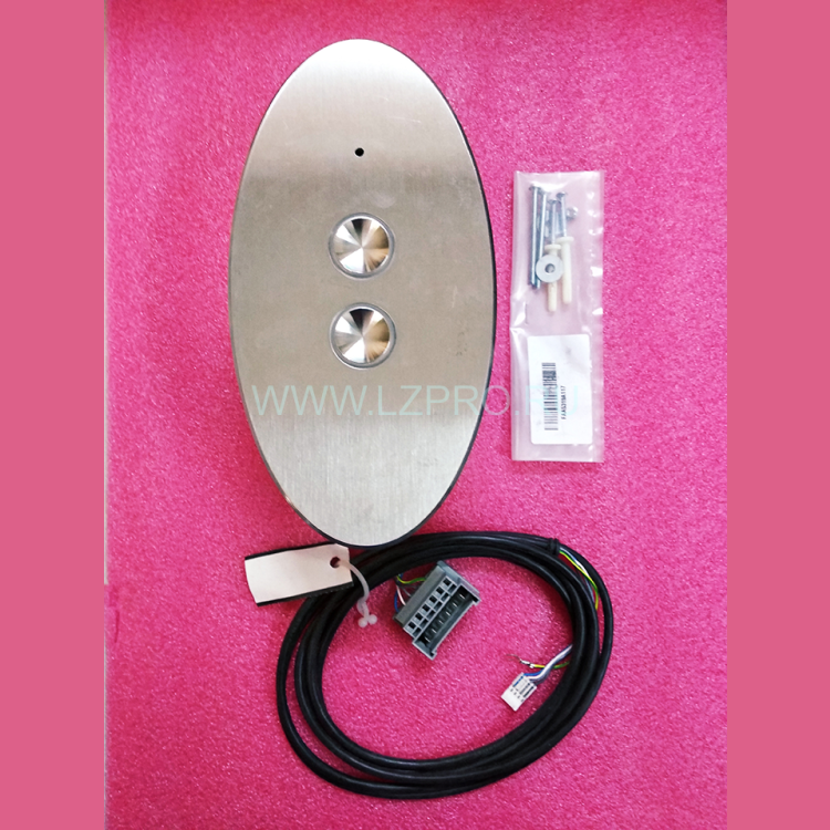 Вызывной аппарат в сборе (2 кнопки FAA25090AD313, подсветка синий ореол, плата HBB) FAA23500BF Otis