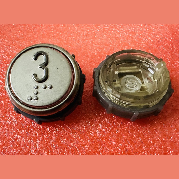 Модуль кнопочный круглый 3 с гайкой без платы ВКЛ13А-7П (7-4П)