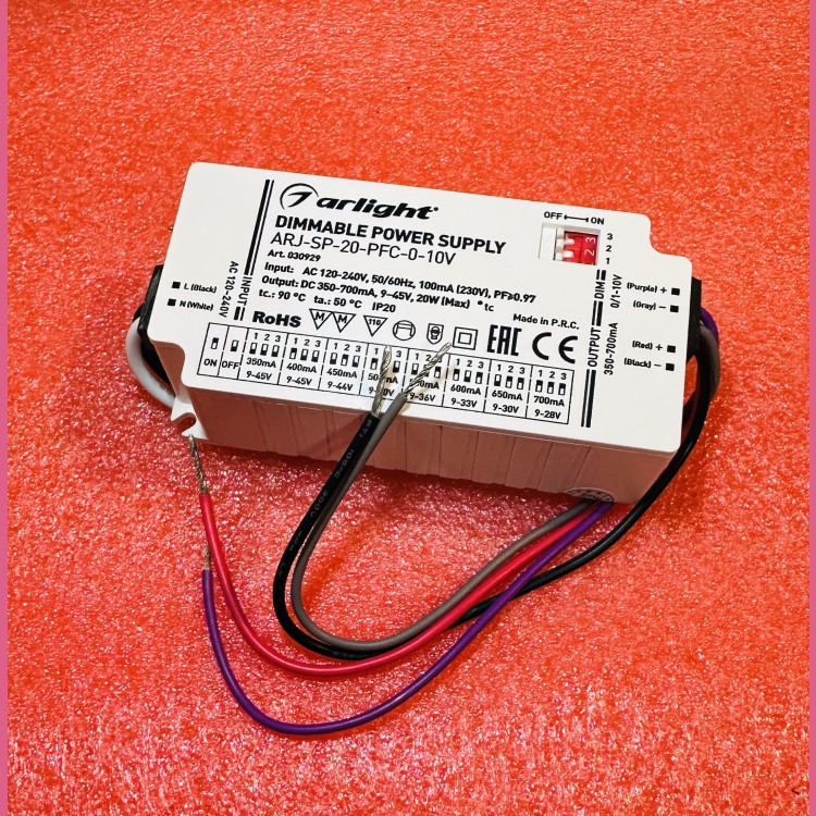 Блок питания20Вт 350-700мА ARJ-SP-20-PFC-0-10V Arlight
