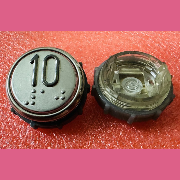 Модуль кнопочный круглый 10 с гайкой без платы ВКЛ13А-7П (7-4П)