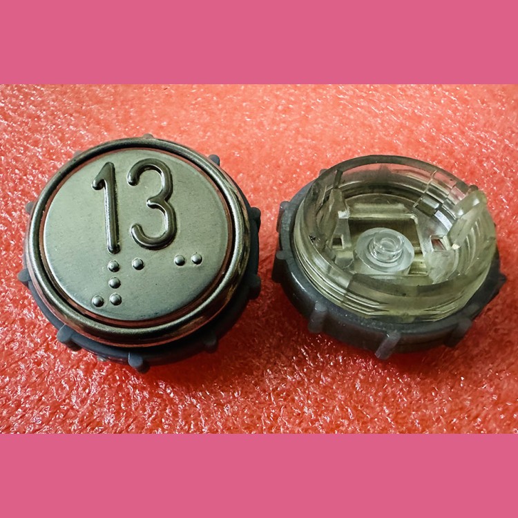 Модуль кнопочный круглый 13 с гайкой без платы ВКЛ13А-7П (7-4П)